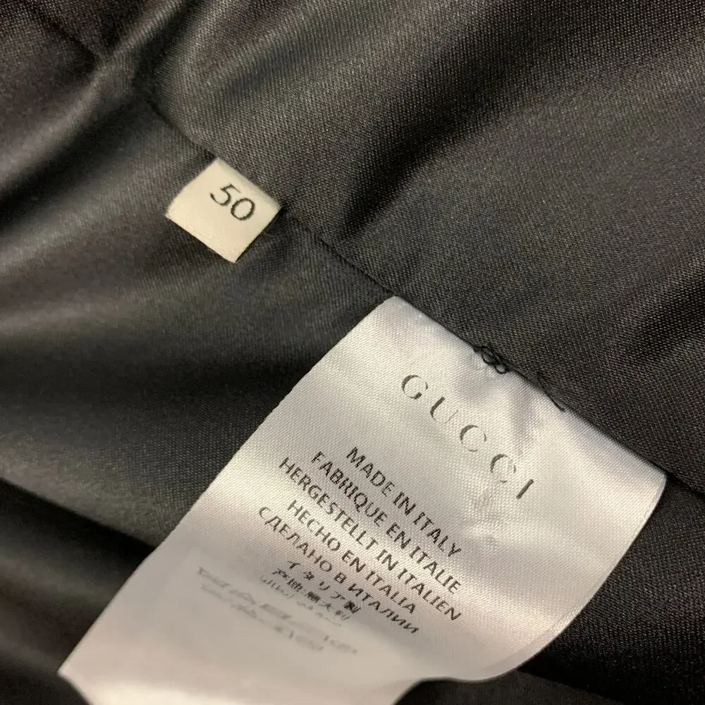 GUCCI FW 16 Size 40 Red Black Plaid Wool Blend Notch Lapel Coat